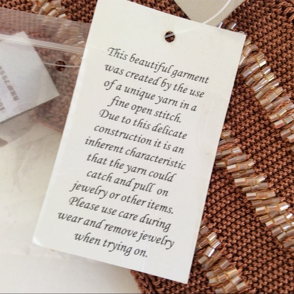 CHICOS COPPER SPARKLE KNIT BEADED SKINNY SCARF NWT - Picture 7 of 7